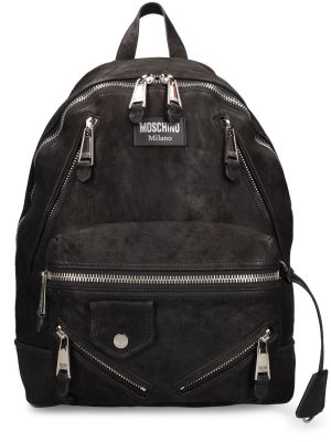 Kožený batoh Moschino čierna