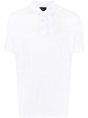 Поло тениска бродирана Emporio Armani бяло