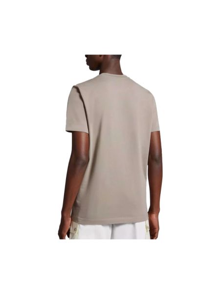 Velours t-shirt mit rundem ausschnitt Moncler beige