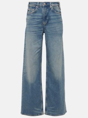 Laia lõikega kõrge vöökohaga teksapüksid Ag Jeans sinine