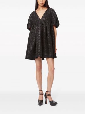 Žakárové puntíkaté šaty Nina Ricci černé