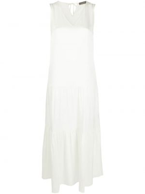 Макси рокля без ръкави с v-образно деколте Lorena Antoniazzi бяло