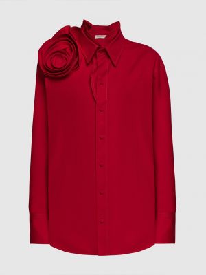Червона блуза з аплікацією Valentino