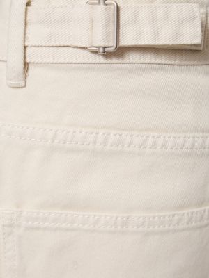 Bavlněné straight fit džíny Lemaire bílé