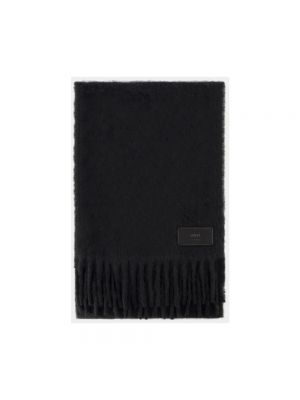 Sciarpa con frange in lana d'alpaca oversize Ami Paris nero