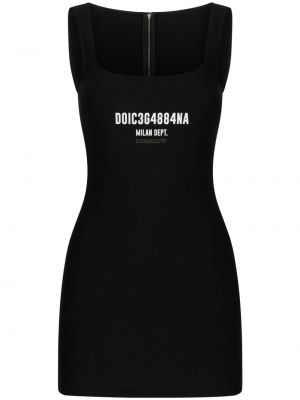 Šaty bez rukávov s potlačou Dolce & Gabbana Dgvib3 čierna