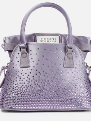 Saténová nákupná taška Maison Margiela fialová