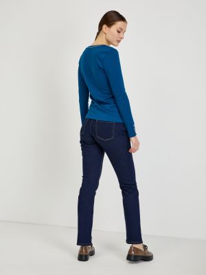 Tričko s dlouhým rukávem s dlouhými rukávy Orsay modré