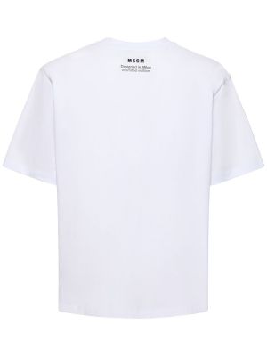 Βαμβακερή μπλούζα Msgm λευκό