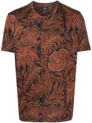 Tricou din bumbac cu model floral cu imagine Etro