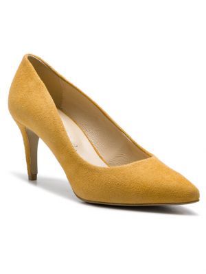 Полуотворени обувки с ток Sergio Bardi жълто