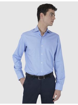 Однотонная трикотажная рубашка Olimpo синяя