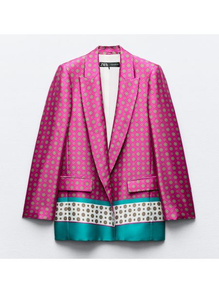 Атласный пиджак с принтом Zara