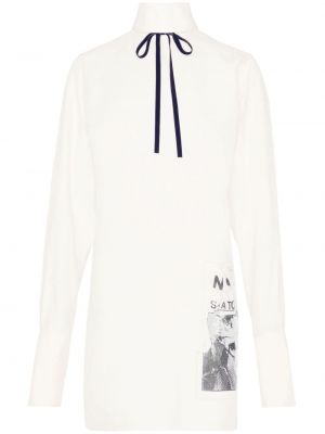 Svilena košulja s printom Maison Margiela bijela