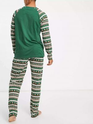 Пижама с принтом Brave Soul зеленая