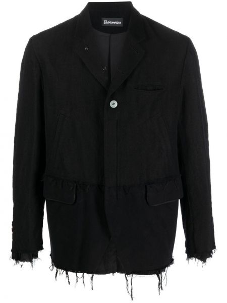 Lanena volnena jakna z obrobami Undercover črna