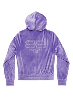 Džemperis su gobtuvu velvetinis Balenciaga violetinė