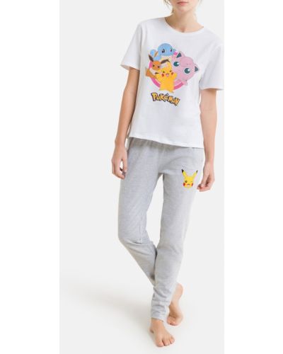 Pijama manga corta Pokemon blanco