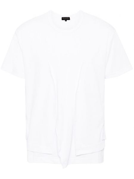 Asymmetrisk rund hals t-shirt Comme Des Garçons hvid