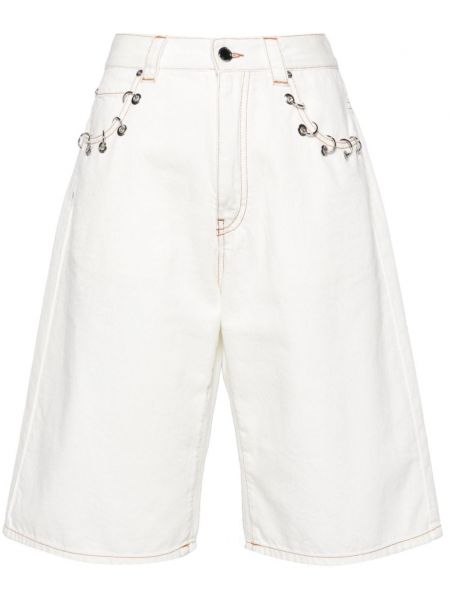 Pantaloni scurți din denim Pinko alb