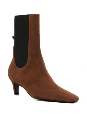 Ankle boots na obcasie Toteme brązowe