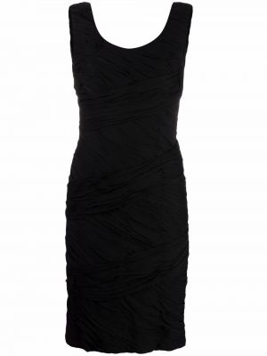 Hedvábné přiléhavé šaty bez rukávů Lanvin Pre-owned - černá