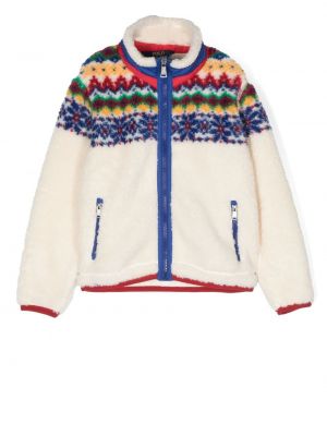 Fleecetröja för tjejer Ralph Lauren Kids vit