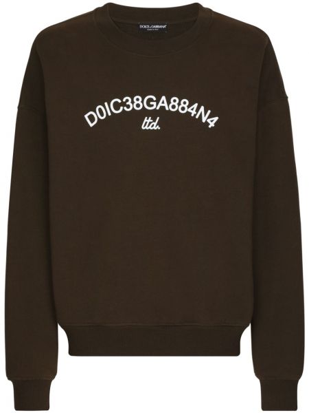 Sweatshirt aus baumwoll mit print Dolce & Gabbana braun