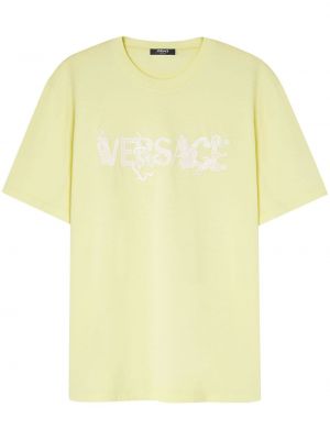 T-shirt mit stickerei Versace gelb