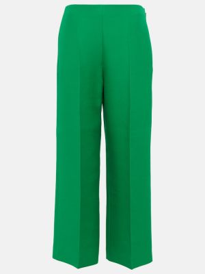 Relaxed fit hlače z visokim pasom Valentino zelena