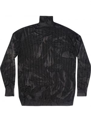 Jedwabne długi sweter z długim rękawem oversize Balenciaga - сzarny