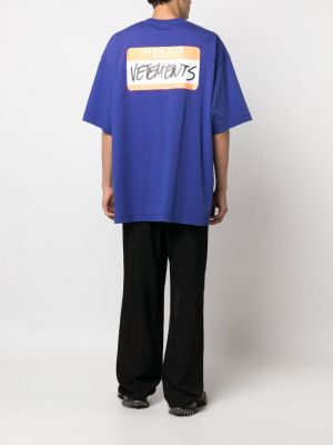T-shirt aus baumwoll mit print Vetements blau