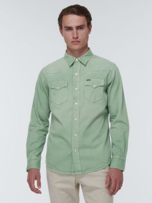 Camicia di cotone Polo Ralph Lauren verde