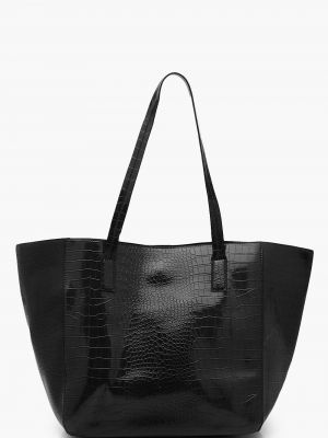Кожаная сумка из искусственной кожи Boohoo черная