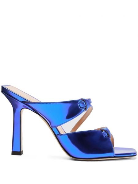 Mules en cuir Scarosso bleu