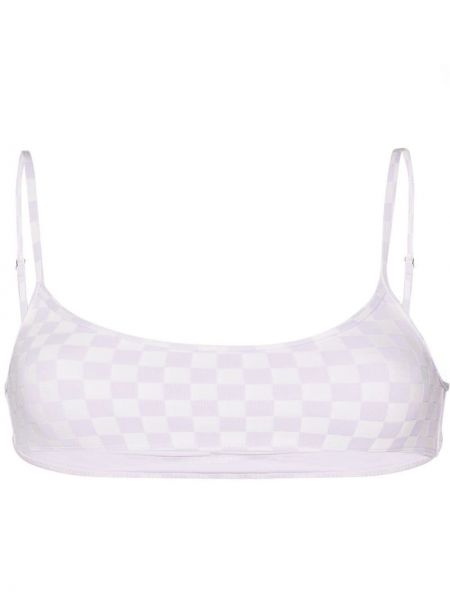 Kostkovaný top Frankies Bikinis - nachový