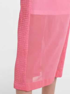 Bavlnené midi šaty Sportmax ružová