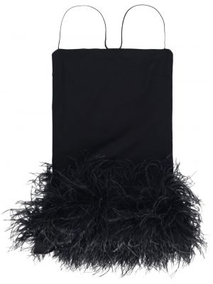 Коктейлна рокля с пера The Attico черно