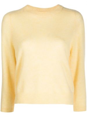 Кашмирен пуловер с кръгло деколте 360cashmere жълто