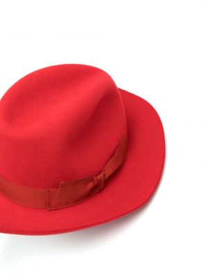 Veltinio vilnonis kepurė Borsalino raudona
