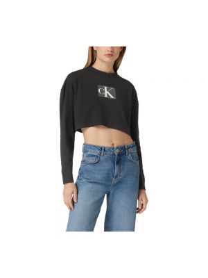 Camiseta de manga larga con lentejuelas Calvin Klein Jeans negro