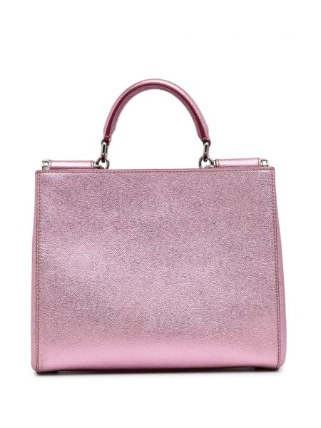 Kožená taška Dolce & Gabbana Pre-owned růžová