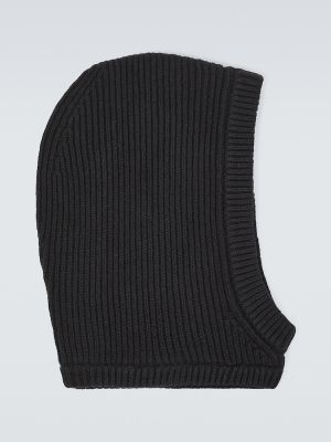 Kašmírová vlnená čiapka s kapucňou Rick Owens čierna