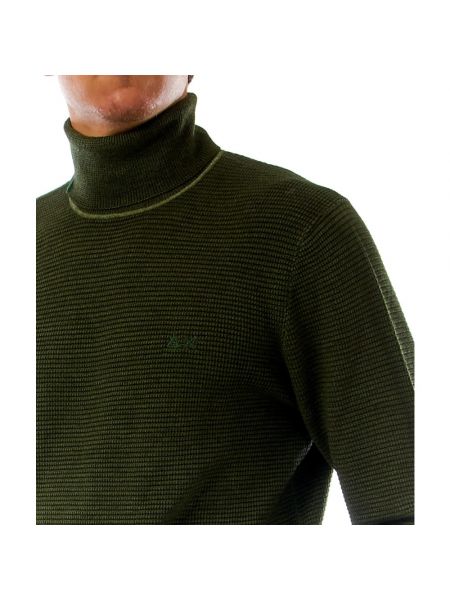 Jersey cuello alto de lana de lana merino con cuello alto Sun68 verde