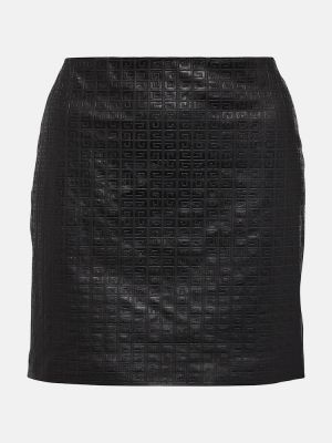 Mini falda de cuero Givenchy negro