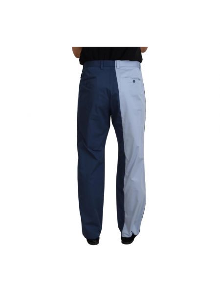 Pantalones rectos de algodón Dolce & Gabbana azul