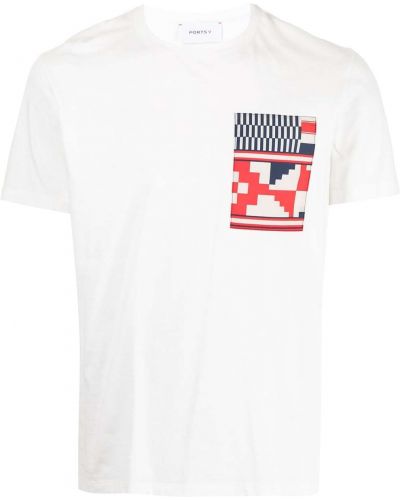 Camiseta con estampado con estampado geométrico Ports V blanco