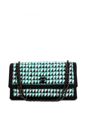 Borsa a spalla in tweed Chanel Pre-owned verde
