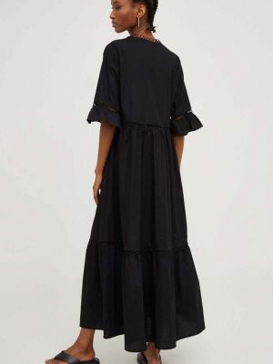 Bavlněné midi šaty Answear Lab černé