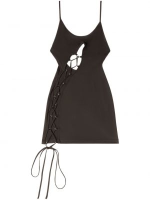 Φόρεμα με κορδόνια με δαντέλα Heron Preston μαύρο